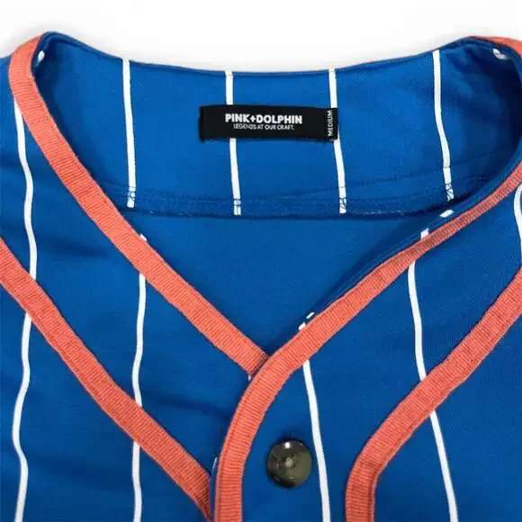 Pink + Dolphin 'Legend' Blue Pinstripe Jersey - Size M - Picture 3 of 3